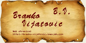 Branko Vijatović vizit kartica